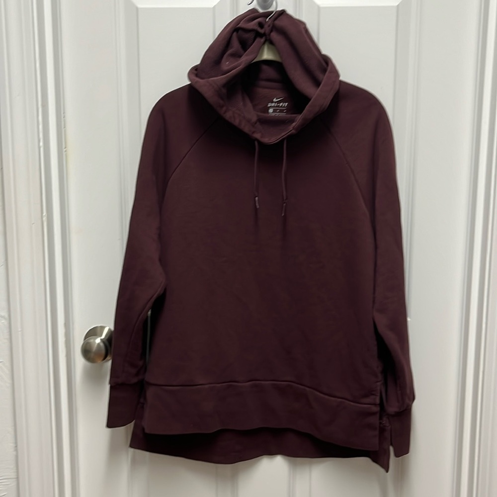 Nike Sportswear Plush Burgundy Just Do It Cowlneck Hoodie